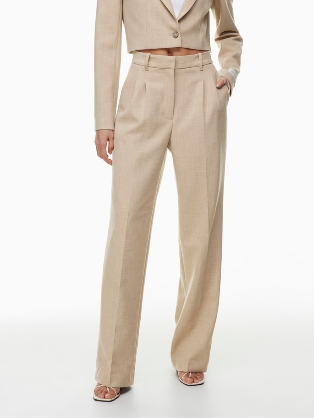 Aritzia Wilfred Effortless Pants Ressential Heather Oat Beige